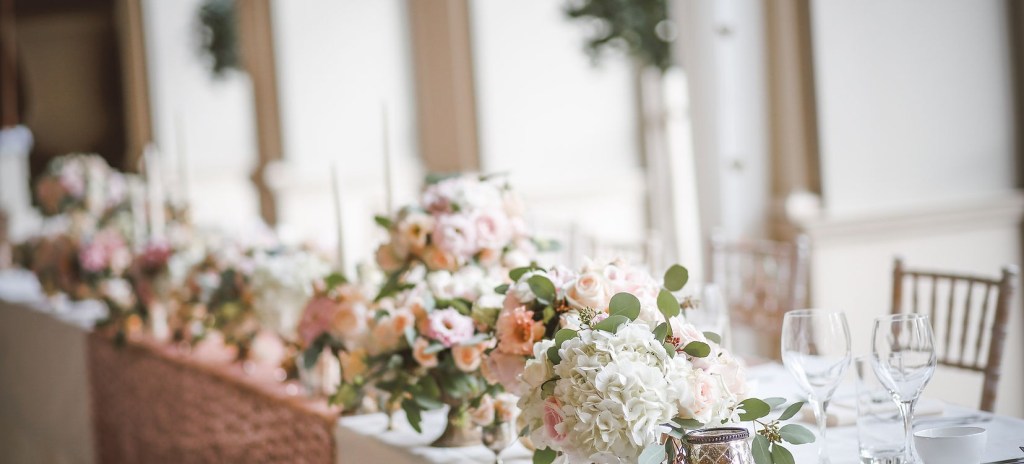 floral arrangement at banquet